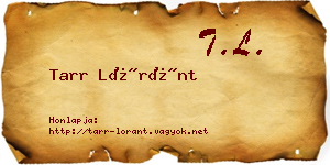 Tarr Lóránt névjegykártya
