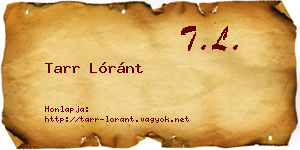 Tarr Lóránt névjegykártya